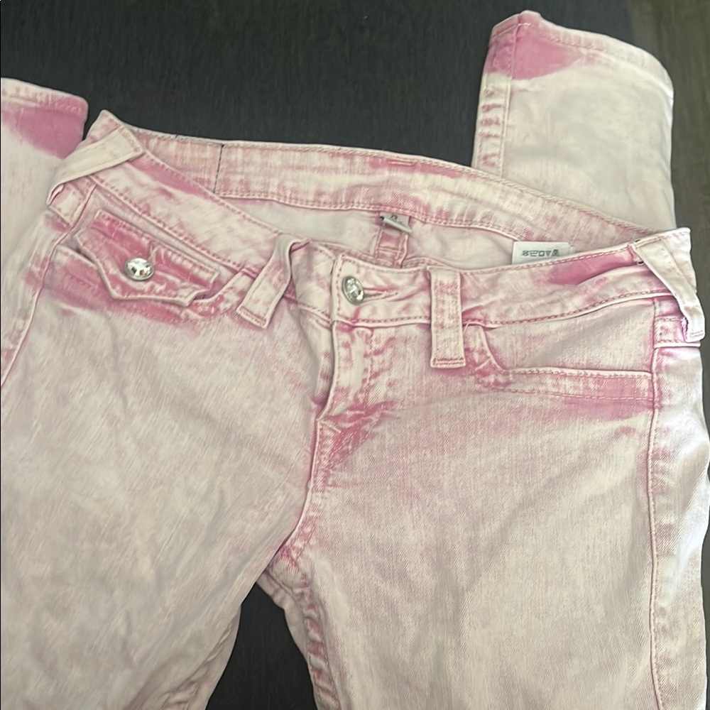 True Religion Low rise Pink Tie-Dye Jeans